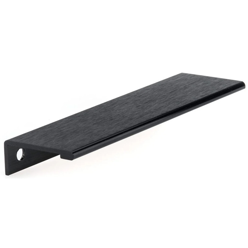 Contemporary Edge Pull, 5-1/16" Center-to-Center, Brushed Black